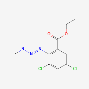 molecular formula C11H13Cl2N3O2 B13998969 Ethyl 3,5-dichloro-2-[(1E)-3,3-dimethyltriaz-1-en-1-yl]benzoate CAS No. 73513-73-2