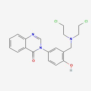 molecular formula C19H19Cl2N3O2 B13999020 3-[3-[Bis(2-chloroethyl)aminomethyl]-4-hydroxyphenyl]quinazolin-4-one CAS No. 69561-27-9