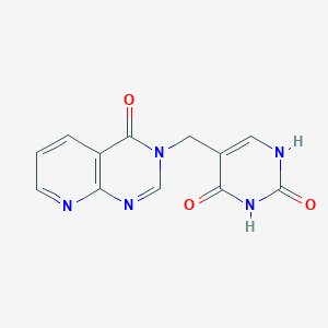 molecular formula C12H9N5O3 B13999048 5-[(4-oxopyrido[2,3-d]pyrimidin-3-yl)methyl]-1H-pyrimidine-2,4-dione CAS No. 64600-55-1