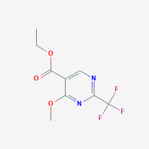 molecular formula C9H9F3N2O3 B13999085 Ethyl-4-methoxy-2-(trifluoromethyl)pyrimidine-5-carboxylate 