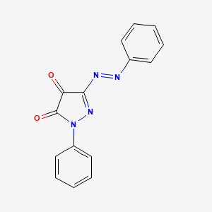 molecular formula C15H10N4O2 B13999094 1-Phenyl-3-[(E)-phenyldiazenyl]-1H-pyrazole-4,5-dione CAS No. 70606-27-8