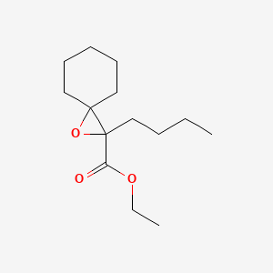 molecular formula C14H24O3 B13999111 Ethyl 2-butyl-1-oxaspiro(2.5)octane-2-carboxylate CAS No. 5445-41-0