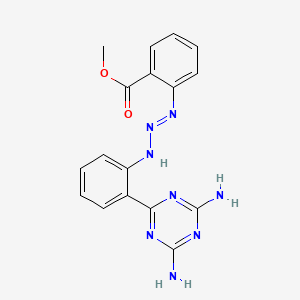 molecular formula C17H16N8O2 B13999195 Methyl 2-[[2-(4,6-diamino-1,3,5-triazin-2-yl)anilino]diazenyl]benzoate CAS No. 35107-25-6