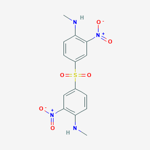 molecular formula C14H14N4O6S B13999274 N-methyl-4-[4-(methylamino)-3-nitrophenyl]sulfonyl-2-nitroaniline CAS No. 16431-71-3