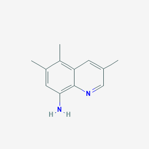 molecular formula C12H14N2 B13999278 3,5,6-Trimethylquinolin-8-amine CAS No. 3376-14-5