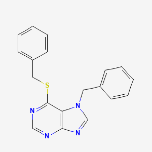 molecular formula C19H16N4S B13999335 7-Benzyl-6-(benzylsulfanyl)-7h-purine CAS No. 21186-47-0