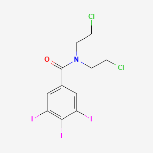 molecular formula C11H10Cl2I3NO B13999351 N,N-Bis(2-chloroethyl)-3,4,5-triiodo-benzamide CAS No. 91092-19-2