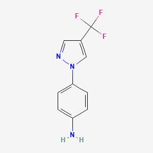 molecular formula C10H8F3N3 B1399944 4-[4-(trifluoromethyl)-1H-pyrazol-1-yl]aniline CAS No. 1393125-57-9