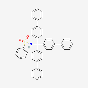 molecular formula C43H33NO2S B13999455 N-[tris(4-phenylphenyl)methyl]benzenesulfonamide CAS No. 13561-38-1