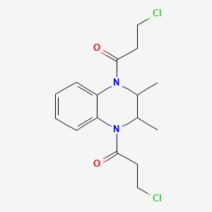 molecular formula C16H20Cl2N2O2 B13999507 1,1'-(2,3-Dimethyl-2,3-dihydroquinoxaline-1,4-diyl)bis(3-chloropropan-1-one) CAS No. 6779-95-9