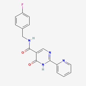 molecular formula C17H13FN4O2 B13999537 N-[(4-fluorophenyl)methyl]-6-oxo-2-pyridin-2-yl-1H-pyrimidine-5-carboxamide CAS No. 1187990-89-1