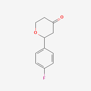 molecular formula C11H11FO2 B1399954 2-(4-fluorophenyl)dihydro-2H-pyran-4(3H)-one CAS No. 1026692-58-9