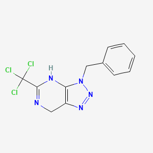 molecular formula C12H10Cl3N5 B13999545 3H-1,2,3-Triazolo[4,5-d]pyrimidine, 4,7-dihydro-3-(phenylmethyl)-5-(trichloromethyl)- CAS No. 58950-34-8