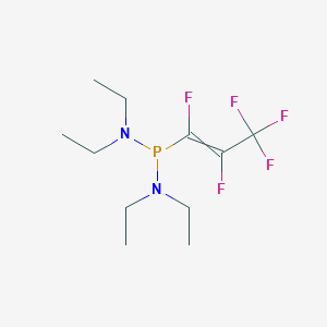 molecular formula C11H20F5N2P B13999627 (Z)-N,N,N',N'-tetraethyl-1-(perfluoroprop-1-enyl)phosphinediamine 