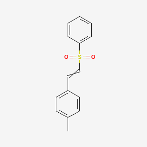 molecular formula C15H14O2S B13999638 Benzene, 1-methyl-4-[2-(phenylsulfonyl)ethenyl]- 