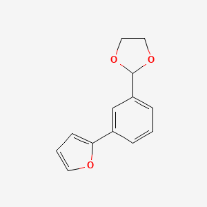 molecular formula C13H12O3 B13999656 2-[3-(2-Furyl)phenyl]-1,3-dioxolane 