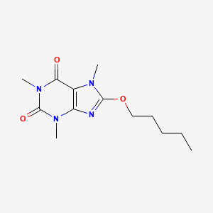 molecular formula C13H20N4O3 B13999658 1,3,7-Trimethyl-8-(pentyloxy)-3,7-dihydro-1h-purine-2,6-dione CAS No. 2197-00-4