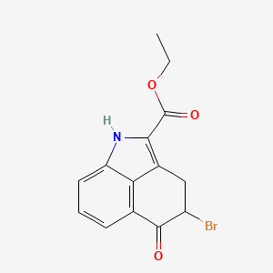 molecular formula C14H12BrNO3 B13999686 ethyl 4-bromo-5-oxo-3,4-dihydro-1H-benzo[cd]indole-2-carboxylate CAS No. 65602-77-9