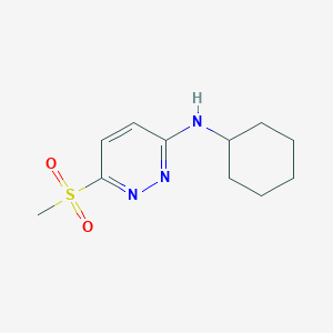 molecular formula C11H17N3O2S B13999774 N-Cyclohexyl-6-(methanesulfonyl)pyridazin-3(2H)-imine CAS No. 92575-55-8
