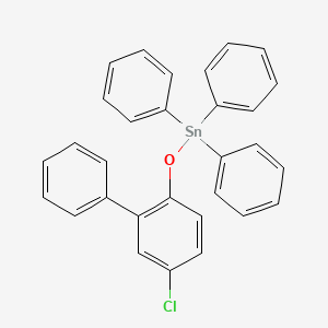 molecular formula C30H23ClOSn B13999845 [(5-Chloro[1,1'-biphenyl]-2-yl)oxy](triphenyl)stannane CAS No. 24628-23-7