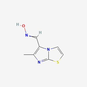 molecular formula C7H7N3OS B13999882 Imidazo[2,1-b]thiazole-5-carboxaldehyde, 6-methyl-, oxime 