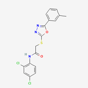 molecular formula C17H13Cl2N3O2S B13999889 N-(2,4-dichlorophenyl)-2-[[5-(3-methylphenyl)-1,3,4-oxadiazol-2-yl]sulfanyl]acetamide CAS No. 5349-83-7