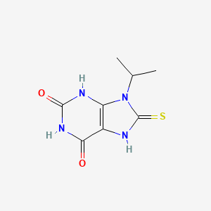 molecular formula C8H10N4O2S B13999910 9-Propan-2-yl-8-sulfanylidene-3,7-dihydropurine-2,6-dione CAS No. 7501-77-1