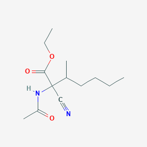 molecular formula C13H22N2O3 B13999957 Ethyl 2-(acetylamino)-2-cyano-3-methylheptanoate CAS No. 92107-39-6