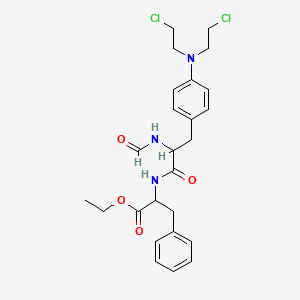 molecular formula C25H31Cl2N3O4 B13999966 Ethyl 4-[bis(2-chloroethyl)amino]-N-formylphenylalanylphenylalaninate CAS No. 7409-37-2