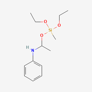 molecular formula C13H23NO3Si B13999989 N-[1-[diethoxy(methyl)silyl]oxyethyl]aniline 
