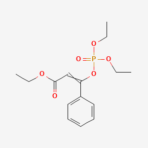 molecular formula C15H21O6P B14000008 Ethyl (Z)-3-diethoxyphosphoryloxy-3-phenyl-prop-2-enoate CAS No. 27238-13-7