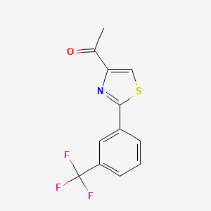 molecular formula C12H8F3NOS B1400001 1-[2-(3-Trifluoromethyl-phenyl)-thiazol-4-yl]-ethanone CAS No. 1487901-79-0