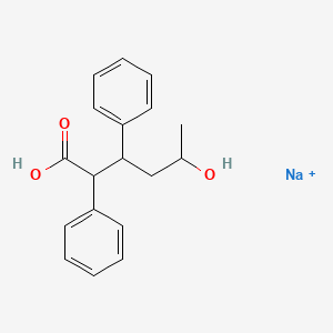 molecular formula C18H20NaO3+ B14000040 Sodium;5-hydroxy-2,3-diphenylhexanoic acid CAS No. 67446-00-8