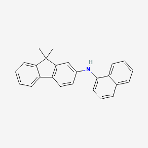 molecular formula C25H21N B14000043 9H-Fluoren-2-amine, 9,9-dimethyl-N-1-naphthalenyl- 