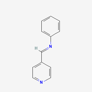 molecular formula C12H10N2 B14000053 Benzenamine, N-(4-pyridinylmethylene)- CAS No. 27768-46-3