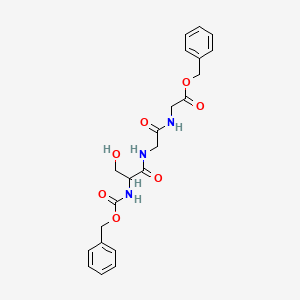 molecular formula C22H25N3O7 B14000059 Benzyl 2-[[2-[(3-hydroxy-2-phenylmethoxycarbonylamino-propanoyl)amino]acetyl]amino]acetate CAS No. 1738-94-9
