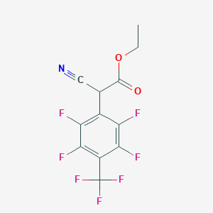 molecular formula C12H6F7NO2 B14000066 Ethyl cyano[2,3,5,6-tetrafluoro-4-(trifluoromethyl)phenyl]acetate CAS No. 32251-53-9