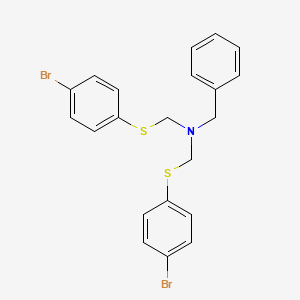molecular formula C21H19Br2NS2 B14000229 n-Benzyl-1-[(4-bromophenyl)sulfanyl]-n-{[(4-bromophenyl)sulfanyl]methyl}methanamine CAS No. 67857-78-7