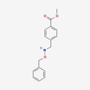 molecular formula C16H17NO3 B1400023 Benzoic acid, 4-[[(phenylmethoxy)amino]methyl]-, methyl ester CAS No. 1493447-94-1