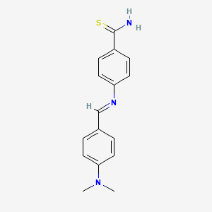 molecular formula C16H17N3S B14000271 Benzenecarbothioamide, 4-[[[4-(dimethylamino)phenyl]methylene]amino]- CAS No. 64510-99-2