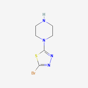 molecular formula C6H9BrN4S B1400032 1-(5-Bromo-1,3,4-thiadiazol-2-yl)piperazine CAS No. 1340396-26-0
