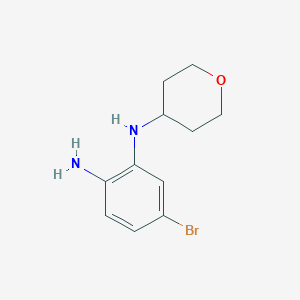 molecular formula C11H15BrN2O B1400033 5-bromo-1-N-(oxan-4-yl)benzene-1,2-diamine CAS No. 1162697-10-0