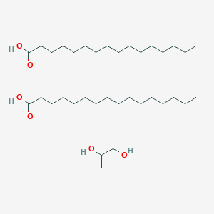 molecular formula C35H72O6 B14000350 Bis(hexadecanoic acid); propane-1,2-diol 