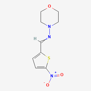 molecular formula C9H11N3O3S B14000353 N-morpholin-4-yl-1-(5-nitrothiophen-2-yl)methanimine CAS No. 31350-11-5