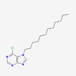 molecular formula C17H27ClN4 B14000359 6-Chloro-7-dodecyl-7H-purine CAS No. 68180-25-6