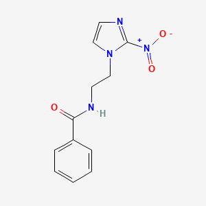 molecular formula C12H12N4O3 B14000371 N-[2-(2-nitroimidazol-1-yl)ethyl]benzamide CAS No. 36664-11-6