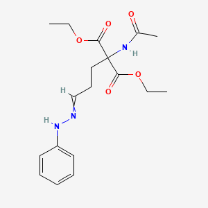 molecular formula C18H25N3O5 B14000425 Diethyl 2-acetamido-2-[3-(phenylhydrazinylidene)propyl]propanedioate CAS No. 6297-96-7