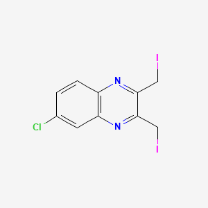 molecular formula C10H7ClI2N2 B14000433 Quinoxaline, 6-chloro-2,3-bis(iodomethyl)- CAS No. 3298-87-1