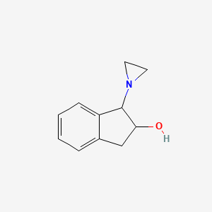 molecular formula C11H13NO B14000442 1-(aziridin-1-yl)-2,3-dihydro-1H-inden-2-ol CAS No. 773-72-8