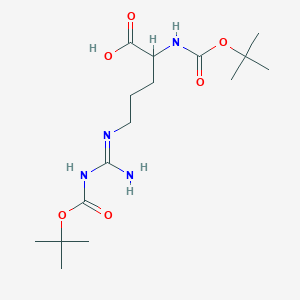 molecular formula C16H30N4O6 B14000455 5-[[Amino-[(2-methylpropan-2-yl)oxycarbonylamino]methylidene]amino]-2-[(2-methylpropan-2-yl)oxycarbonylamino]pentanoic acid CAS No. 17907-22-1